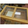 Image 2 : Wooden Glass-Top 2-Door Display Cabinet w/ 4 Interior Drawers 38" x 26" x 29"H (no key, open)