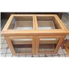 Image 1 : Wooden Glass-Top 2-Door Display Cabinet w/ 4 Interior Drawers 38" x 26" x 29"H (no key, open)