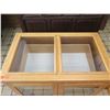 Image 2 : Wooden Glass-Top 2-Door Display Cabinet w/ 4 Interior Drawers 38" x 26" x 29"H (no key, open)