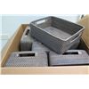 Image 1 : Qty 8 New Woven Shoe Boxes w/ Inset Handles 13"x10"x4.5"H