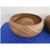 Image 2 : Qty 3 Wooden Bowls (Largest is 10" D x 5.5"H)