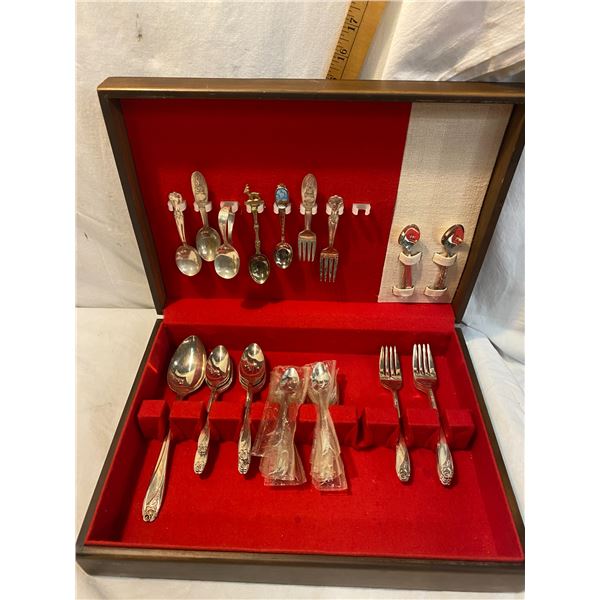 Flatware in case