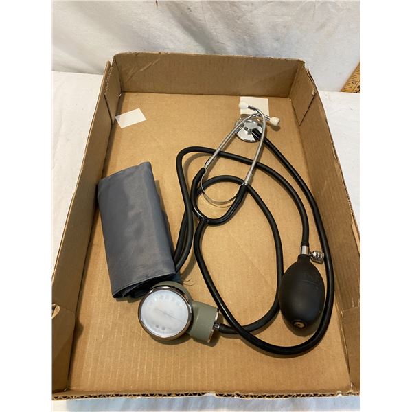 Blood pressure cuff and stethoscope