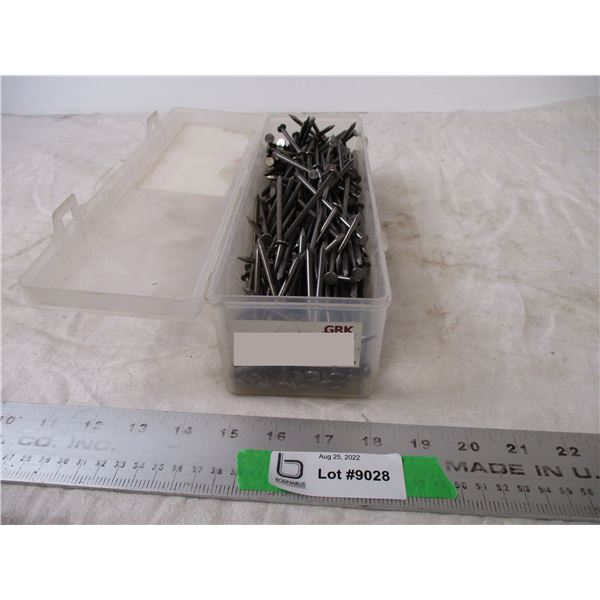 Container with 3.5" nails