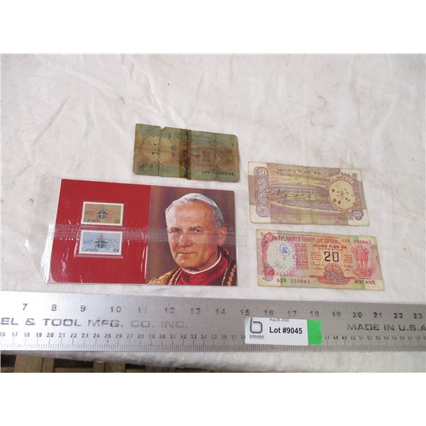 (3) Foreign bills with John Paul II 1984 stamps