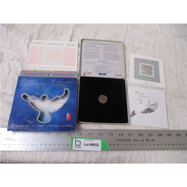 The official millennium keepsake coin, stamp - year 2000