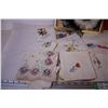 Image 8 : Assorted Hand Embroidered Handkerchiefs, Doilies, and Box w/ Fancy Women’s Hats