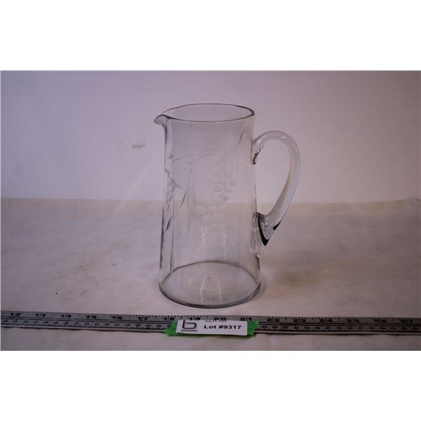 Etched Glass Pitcher