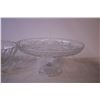 Image 2 : Footed Glass Fruit Bowl + Crystal Cake Stand