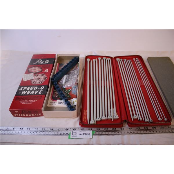 Knitting Needles w/ Case +Lily Speed-o-Weaver