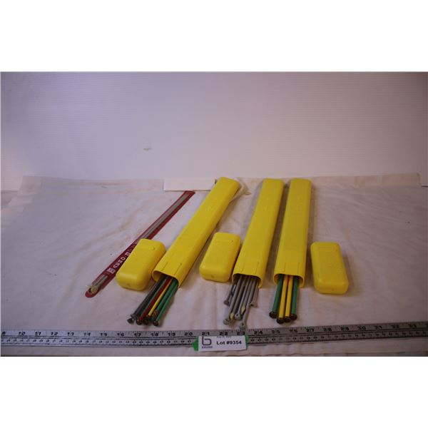 (3) Knitting Needle Cases w/ Vintage Needles