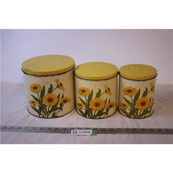Set of 3 Nesting Countertop Storage Tins