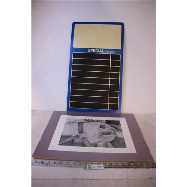 Framed Picture and a Specials Board