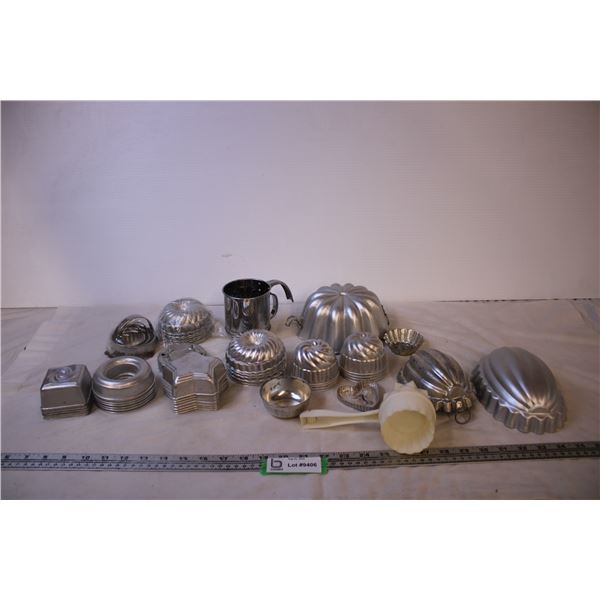 Flour Sifter and Assorted Baking Moulds + Cookie Cutters