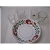 Image 5 : (2) Red Rose ornaments, sifter, bowl,glasses,plates