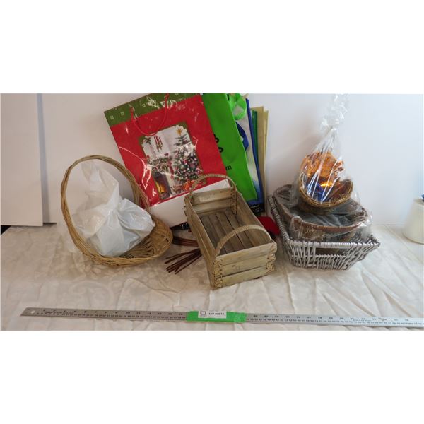 Baskets with christmas bags