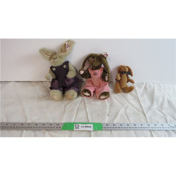 (3) Assorted Stuffed Bunnies