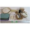 Image 1 : Assorted notebooks with figurine and other misc