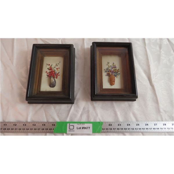 (2) Framed flower wall art