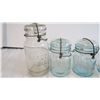 Image 2 : Assorted Glass jars Blue and clear