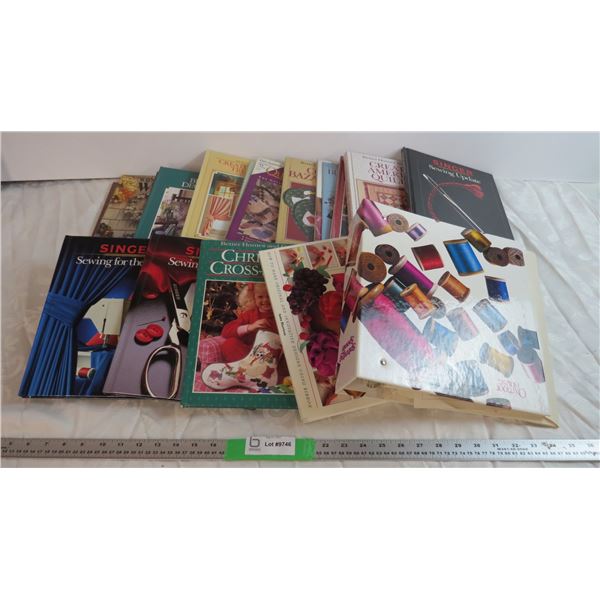 Assorted hardcover Sewing books