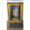 Image 1 : *Woman Holding Fruit Painting in golden Frame 33X46"