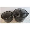 Image 2 : (2) Enamel Pots with lids
