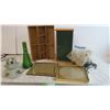 Image 1 : Wooden Shelves + Glass Bottles and Christmas Lights