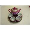 Image 1 : Oriental Tea Set -Tray - 4 cups - Tea Pot 7" -