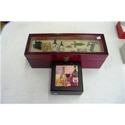 Wine Box And Coaster Box With Bottle Stoppers -