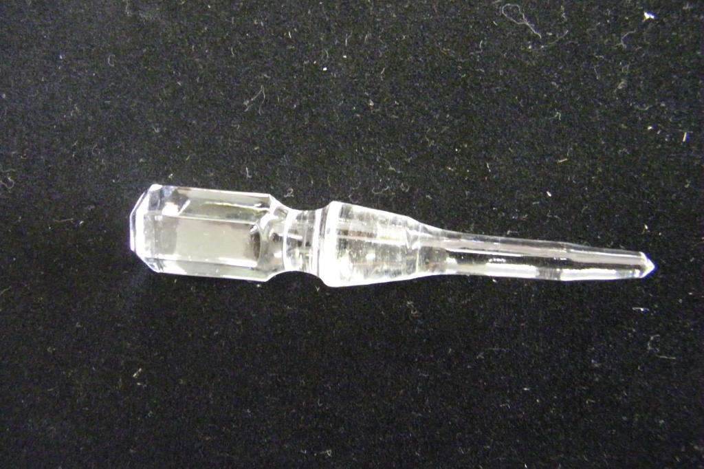 Clear Round Perfume Bottle w/Glass Applicator 5"