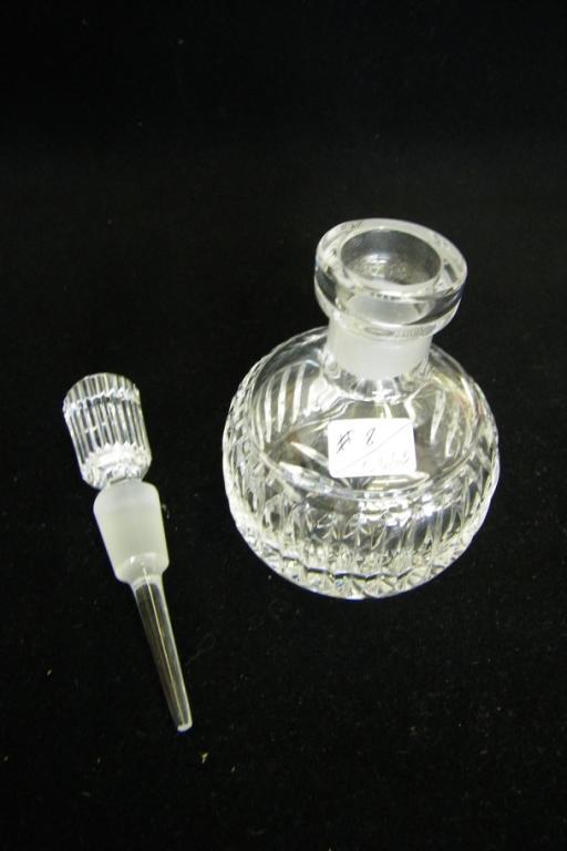Clear Round Perfume Bottle w/Glass Applicator 5"
