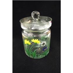 Hand Painted Covered Jar - 7"