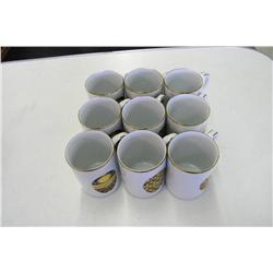 9 Faberge Egg Mugs By Muirfield "Goldline" 4" H