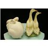 Image 4 : 2 Bisque Figures (1) Two Ducks 5" (2) Cylis 3.5"