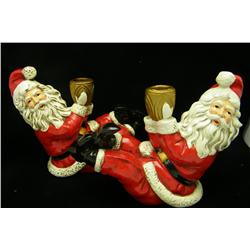 Pair of Santa Candle Holders In Original Box -