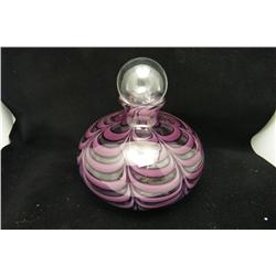 Purple Swirl Bottle w/Ball Top  8" H x 7.5" W
