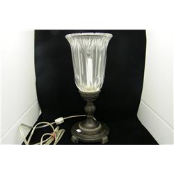 Metal Based Candle Lamp w/Clear Shade 15" H