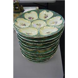 10 Hand Painted Oyster Plates - AMOUNT OF YOUR BID TIMES 10 -