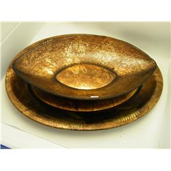 Decorative 18" L Platter & 15" Bowl