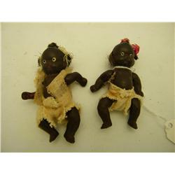 Black Memorabilia - 2 Bisque Babies - 2.5" Long -