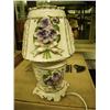 Image 1 : Ceramic Lamp With Purple Flowers - 11" H