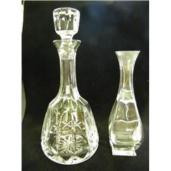 Atlantis Crystal Wine Bottle And A Bud Vase -