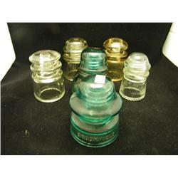 6 Assorted Insulators - 4" H - See All Photos