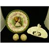 Image 1 : Assorted Lot-Plate, Basket And 2 Alabaster Eggs -