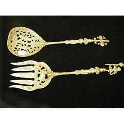Ornate Spoon & Fork Set - 9.5" Made In Italy