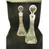 Image 1 : 2 Crystal Wine Decanters - 14" H