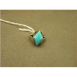 Turquoise & Sterling Navajo Ring-Size 6-Signed RB