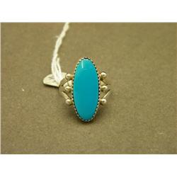 Turquoise &  Sterling Navajo Ring-Size 9-Signed B