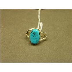 Turquoise And Sterling Navajo Ring-Size 7-Signed N